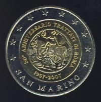 San Marino 2007. 2€ "Római szerződés" próbaveret! tanúsítvánnyal T:BU