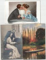 26 db RÉGI motívum képeslap kettesével összeragasztva / 26 pre-1945 motive postcards glued together ...