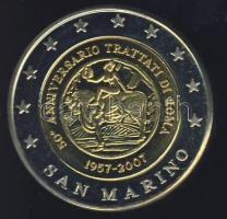San Marino 2007. 2€ "50 éves a római szerződés" próbaveret! T:BU