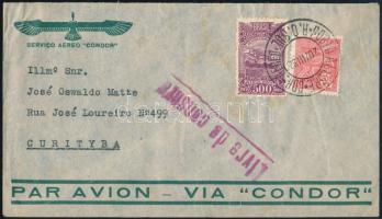 1932 Légi levél 2 bélyeges bérmentesítéssel / Airmail cover