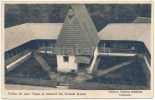 1931 Felsővidra, Vidra de Sus, Avram Iancu; Casa si muzeul lui Avram Iancu / Avram Iancu, az 1848-as magyarellenes román nemzeti felkelés vezetőjének szülőháza, múzeum / birth house and museum of Avram Iancu. Foto Bach No. 14. 1929