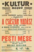 1940 Kultúr mozgó mozi plakát Csillaghegy Pesti Mese c. magyar filmmel 30x48 cm Hajtva jó állapotban