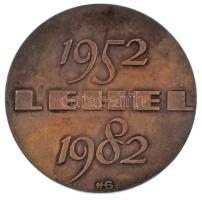 1982. "30 éves a Hűtőgépgyár / Lehel 1952-1982" kétoldalas bronz emlékérem (49mm) T:AU pat...