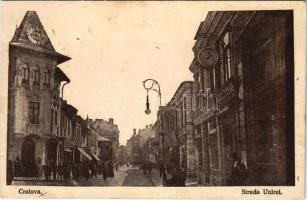 1917 Craiova, Királyi; Strada Unirei / street, shops (Rb) + "Deutsche Feldpost"