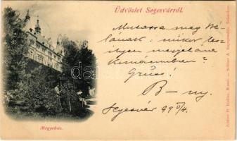 1899 (Vorläufer) Segesvár, Schässburg, Sighisoara; megyeház. Zeidner H. kiadása, Schäser A. fénynyomdája / county hall