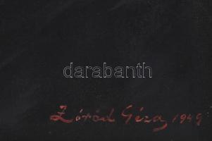 Zórád Géza (1896-1959): Női portré, 1949. Olaj, vászon, jelzett. Dekoratív fakeretben, 60x46 cm