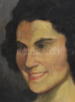 Zórád Géza (1896-1959): Női portré, 1949. Olaj, vászon, jelzett. Dekoratív fakeretben, 60x46 cm