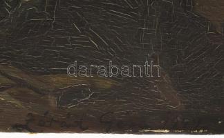 Zórád Géza (1896-1959): Kovácsműhely, 1949. Olaj, karton, jelzett. 39,5x51 cm