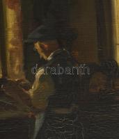 Zórád Géza (1896-1959): Kovácsműhely, 1949. Olaj, karton, jelzett. 39,5x51 cm