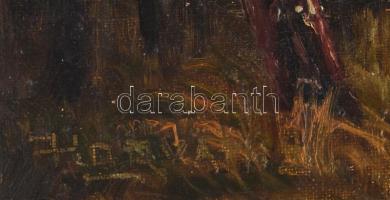 Horváth jelzéssel: Vízparti táj. Olaj, vászon. Javított. 39,5X49,5 cm