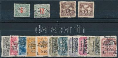 Fiume 1918-1921 15 db Portó, közte 2 db megszállási bélyeg