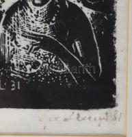 Ladányi Imre (1902-1986): Nightclub, 1931. Fametszet, papír, jelzett, számozott (14/20), üvegezett f...