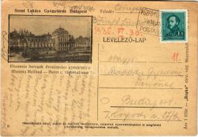 1935 Budapest II. Szent Lukács gyógyfürdő. Repka kiadása, reklám + FŰZFŐ-FÜRDŐTELEP POSTAI ÜGYNÖKSÉG (EK)