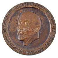 DN &quot;Scientiarum Universitas Budapestinensis de Rolando Eötvös Nominata / 1635 ELTE&quot; kétoldalas bronz emlékérem (60mm) T:AU patina, kis ph