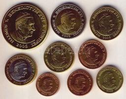 Vatikán 2005. 1c-5€ 9klf db próbaveret, szettben "XVI.Benedek pápa" T:BU Eredeti...