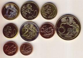 Vatikán DN 1c-5€ 9klf db próbaveret, szettben "Sede Vacante" T:BU Eredeti díszdobozban, tanúsítvánnyal! Csak 2000db!