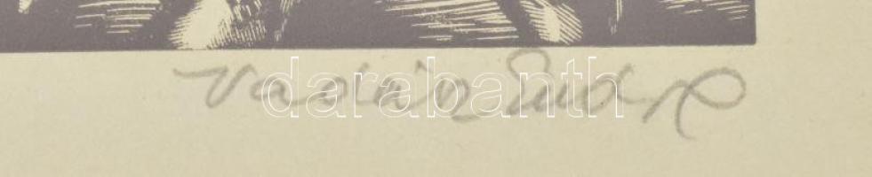 Vadász Endre (1901-1944): Szent család (Daumier után), fametszet, papír, jelzett, számozott (94/100)...