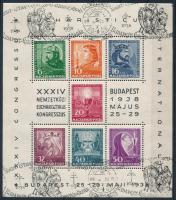 1938 Eucharisztikus blokk alkalmi bélyegzéssel (9.000)