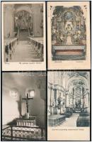 21 db RÉGI főleg magyar képeslap: templom belsők / 21 pre-1945 mostly Hungarian postcards: church interiors