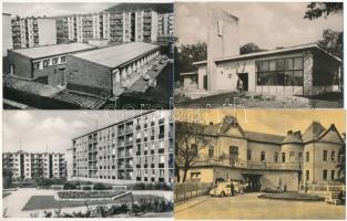 Tatabánya - 8 db MODERN város képeslap: látkép, Népház, Újváros, bölcsőde, Halászkert, Állami kórház...