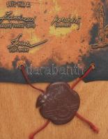 1971 Pécs, díszoklevél a Pécsi Ipari Vásár és Kiállításon elnyert III. díjról. Domborított fém, fa a...