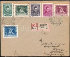 1935 Pázmány Péter sor futott ajánlott levélen alkalmi bélyegzéssel BUDAPEST - Pusztaszer, hátoldalán levélzáró bélyeggel