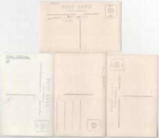 Geodézia - 4 db régi eredeti fotó képeslap földmérő és kartográfiai árbóc felállításáról / Geodesy -...