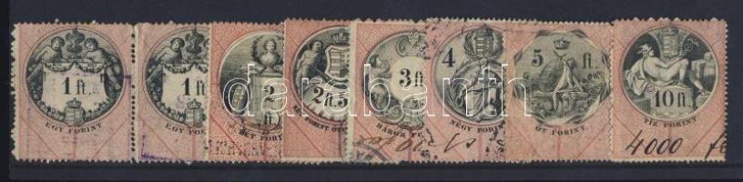 1880 8 db Forintos érték, 1Ft vízszintes összefüggő párban