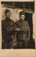 1918 Bajanovits János és fia a M. kir. 70. tartalék tarackos ezred katonái / WWI Austro-Hungarian military, soldiers. photo + "K.u.k. Feldpostamt 102." (fl)