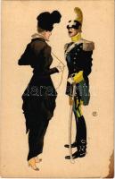 Elegáns katonatiszt és hölgy. Ed. R.A. Serie 101. litho (fl)