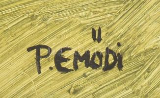 Péliné Etelka Erzsébet (1945 -): Vargyas (Erdély). Olaj, karton, jelzett, fakeretben, 17×24 cm