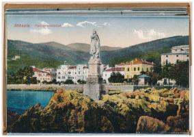 Fiume, Rijeka; - Abbazia, Opatija; leporello képeslapfüzet 15 képeslappal / leporello postcard bookl...