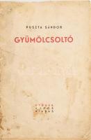 Puszta Sándor: Gyümölcsoltó. Versek. A szerző által ALÁÍRT példány. [Bp.], 1937, Ányos Pál Irodalmi Kör, 35+5 p. Kiadói papírkötés, széteső, rossz állapotban.