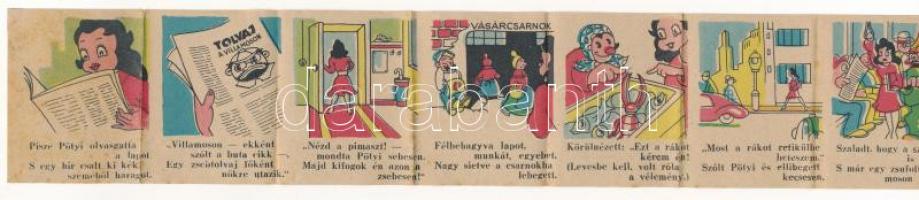 Pötyi tolvajt fog. Mese levelezőlap - képregényes lap (EB)
