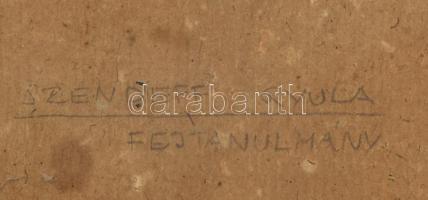 Szendef v. Szendeff jelzéssel (Gyula?): Vörös hajú fiú portréja. Olaj, karton. Dekoratív, kissé sérü...