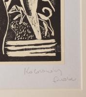 Kolozsváry Sándor (1896-1944): Nők, fametszet, papír, kartonra ragasztva, paszpartuban, 18,5×13 cm