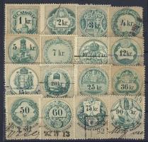 1891 16 db klf krajcáros érték