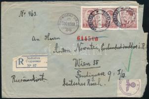 1940 Ajánlott cenzúrázott levél Bécsbe / Registered censored cover to Vienna