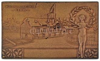 Fábri Ignác 1938. "Magyar Athletikai Club" a klub Margit-szigeti épületét ábrázoló öntött bronz plakett (80x49mm) T:AU