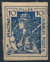 1900 Turul bélyegterv kék színű nyomata (betapadás / gum disturbance)