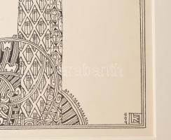 Kozma Lajos (1884-1948): Női alak. Cinkográfia, papír, jelzett a cinkográfián, paszpartuban, 19×16 c...