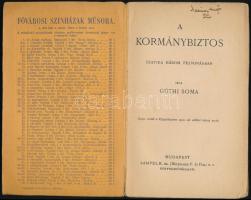 Guthi Soma: A Kormánybiztos szatíra három felvonásban. Bp., 1910 Lampel. 79p. Kiadói papírborítóval