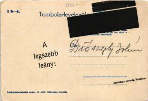 Boldog Újesztendőt. Tombola levelezőlap I b-4. / Hungarian New Year greeting art postcard, music ban...