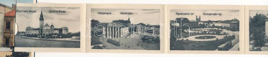 1941 Szabadka, Subotica; Nemzeti színház, üzletek, A. G. B., automobilok. leporellolap 10 kis képpel...