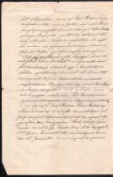 1881 Sopron, közjegyzői okirat, Hartner József kéményseprő 1878-ban kelt végrendeletének másolata, k...