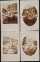 Wien, Vienna, Bécs XIII. Schönbrunn, Triton und Najadenbrunnen - 4 pre-1915 photo postcards (pinholes)