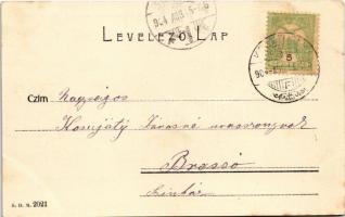 1904 Keszthely, Kossuth Lajos utca, Festetich szobor, Magy. kir. posta és távirda, Pler Lipót üzlete