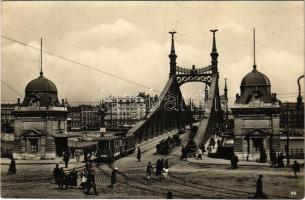 1927 Budapest, Ferenc József híd, 27-es villamos. Hafa kiadása