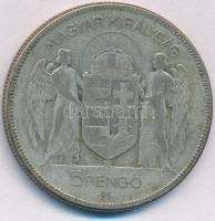 1930. 5P Ag "Horthy jobbra" T:VF,F patina Adamo P8