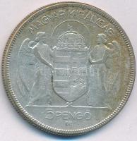 1930. 5P Ag "Horthy jobbra" T:VF patina Adamo P8